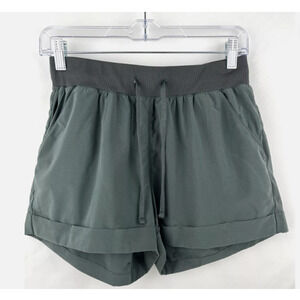Zella Workout Shorts Size Small Olive Green activewear cuffed hem NEW